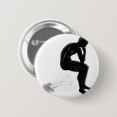 Badge Rond 5 Cm Penseur recherchant une idée (Devant & derrière)