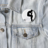 Badge Rond 5 Cm Penseur recherchant une idée (En situation)