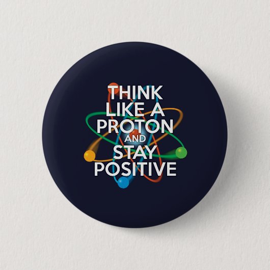 Badge Rond 5 Cm Pensez à un proton et restez positif (Devant)
