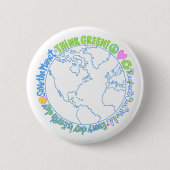 Badge Rond 5 Cm Pensez au monde vert (Devant)