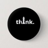 Badge Rond 5 Cm pensez aux échecs (Devant)
