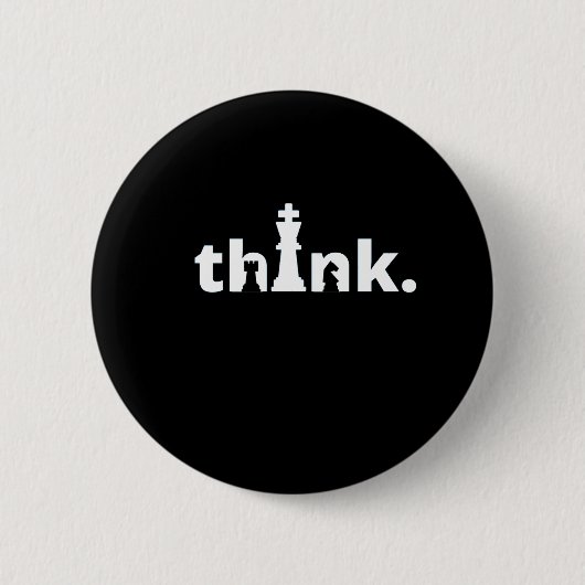 Badge Rond 5 Cm pensez aux échecs (Devant)