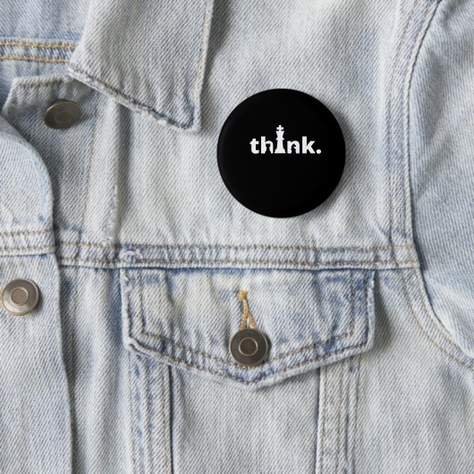 Badge Rond 5 Cm pensez aux échecs (En situation)