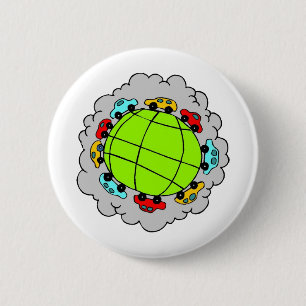 Badge Rond 5 Cm Pensez aux voitures électriques