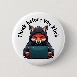 Badge Rond 5 Cm Pensez avant de cliquer - Sécurité informatique