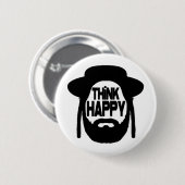 Badge Rond 5 Cm Pensez heureux (Devant & derrière)