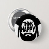 Badge Rond 5 Cm Pensez heureux (Devant & derrière)
