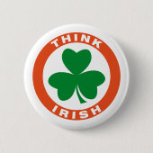 Badge Rond 5 Cm Pensez irlandais (Devant)