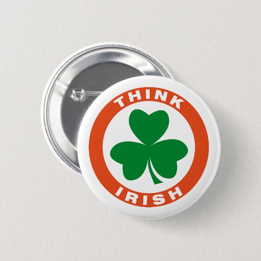 Badge Rond 5 Cm Pensez irlandais (Devant & derrière)