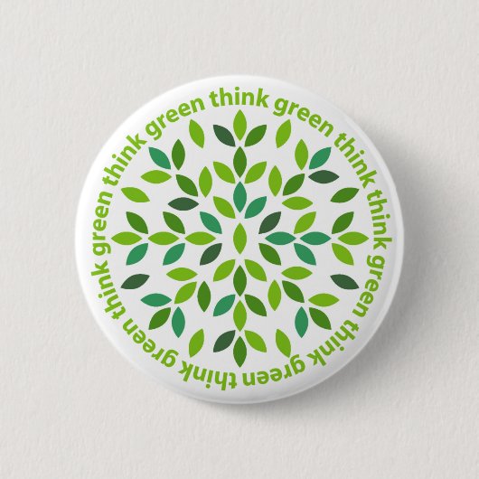 Badge Rond 5 Cm Pensez le bouton vert (Devant)