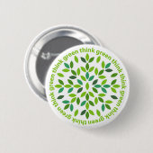 Badge Rond 5 Cm Pensez le bouton vert (Devant & derrière)
