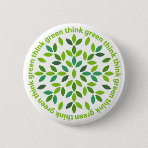 Badge Rond 5 Cm Pensez le bouton vert