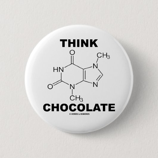Badge Rond 5 Cm Pensez le chocolat (la chimie de molécule de (Devant)