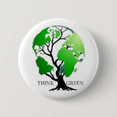 Badge Rond 5 Cm Pensez le vert (Devant)