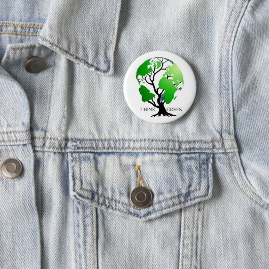 Badge Rond 5 Cm Pensez le vert (En situation)