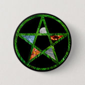 Badge Rond 5 Cm Pentacle avec éléments (Devant)