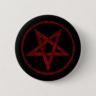 Badge Rond 5 Cm Pentagram Red Devil