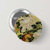Badge Rond 5 Cm Peonies et papillon (Devant & derrière)