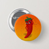 Badge Rond 5 Cm Pepper Rouge Diva Puzzle (Devant & derrière)