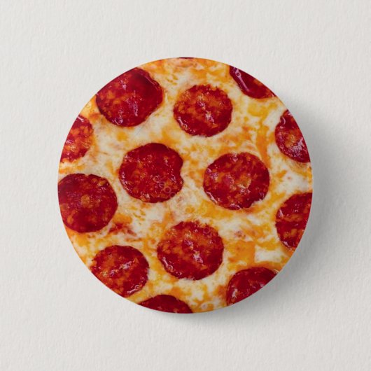 Badge Rond 5 Cm Pepperoni Pizza Hot et Yummy! (Devant)