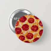 Badge Rond 5 Cm Pepperoni Pizza Hot et Yummy! (Devant & derrière)