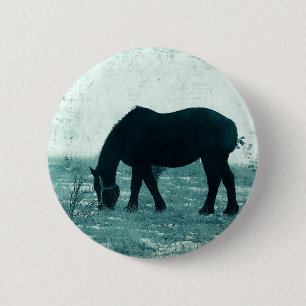 Badge Rond 5 Cm Percheron d'hiver