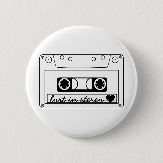 Badge Rond 5 Cm Perdu dans l'enregistreur à cassettes classique (Devant)
