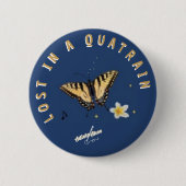 Badge Rond 5 Cm Perdu dans un bouton Quatrain par la poète Adiela (Devant)