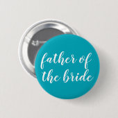 Badge Rond 5 Cm "Père bouton bleu et blanc de jeune mariée" (Devant & derrière)