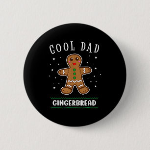 Badge Rond 5 Cm Père Cool Homme en Pain d'Épice de Noël Famille