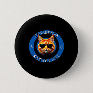 Badge Rond 5 Cm Père de chat sans enfants