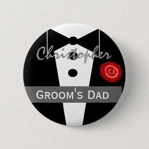 Badge Rond 5 Cm PÈRE de épouser nommé fait sur commande de Tux 