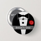 Badge Rond 5 Cm PÈRE de épouser nommé fait sur commande de Tux de (Devant & derrière)