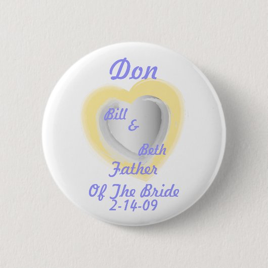 Badge Rond 5 Cm Père de la Bouton-Personnaliser de jeune mariée (Devant)