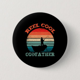 Badge Rond 5 Cm Père de pêche Reel Cool drôle Vintage Rétro 