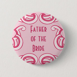 Badge Rond 5 Cm Père Déco rose de la mariée