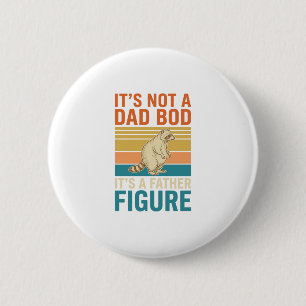Badge Rond 5 Cm Père drôle figure Raton laveur Vintage conception