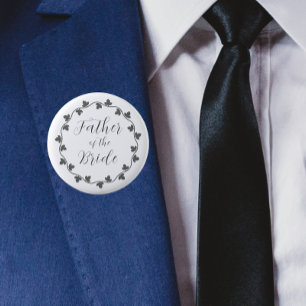 Badge Rond 5 Cm Père du Mariage botanique de la mariée Ivy