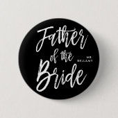 Badge Rond 5 Cm Père du mariage de noir de style de manuscrit de (Devant)