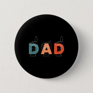 Badge Rond 5 Cm Père Fête des pères Sourd-muet Langue des signes