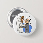 Badge Rond 5 Cm Père Fille Mariage Réception Chanson Danse (Devant & derrière)