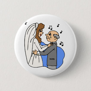 Badge Rond 5 Cm Père Fille Mariage Réception Chanson Danse