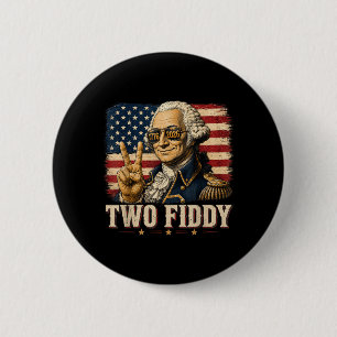 Badge Rond 5 Cm Père Fondateur Vintage Deux Fiddy 250 Ans