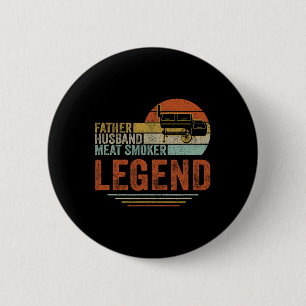 Badge Rond 5 Cm Père Huse Viande Fumeur Légende Griller Papa Viand