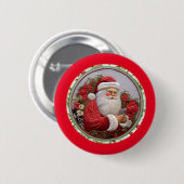 Badge Rond 5 Cm Père Noël (Devant & derrière)