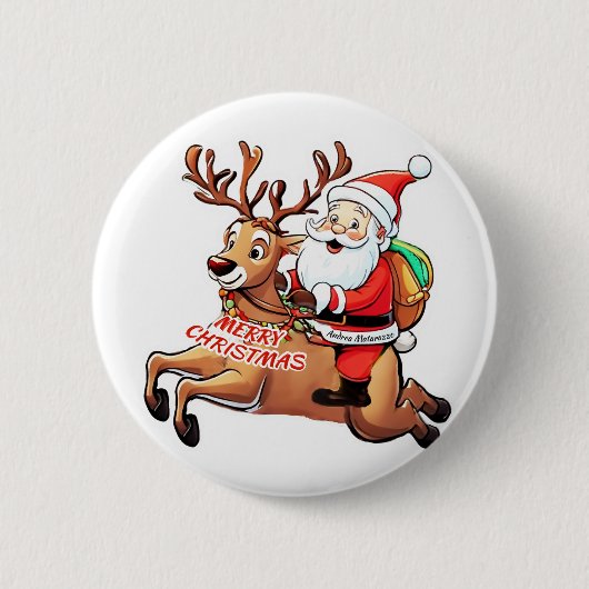 Badge Rond 5 Cm Père Noël (Devant)