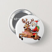 Badge Rond 5 Cm Père Noël (Devant & derrière)