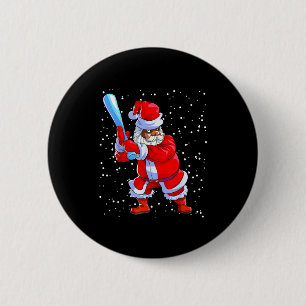 Badge Rond 5 Cm Père Noël afro-américain noir Baseball Afro C