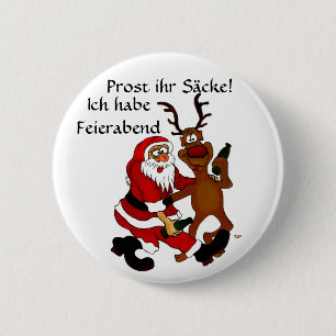 Badge Rond 5 Cm Père Noël avec élan