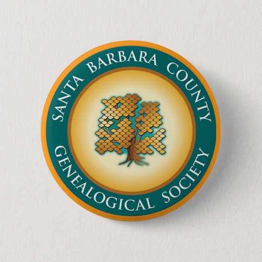 Badge Rond 5 Cm Père Noël Barbara Genealogical Society Button / Pi (Devant)